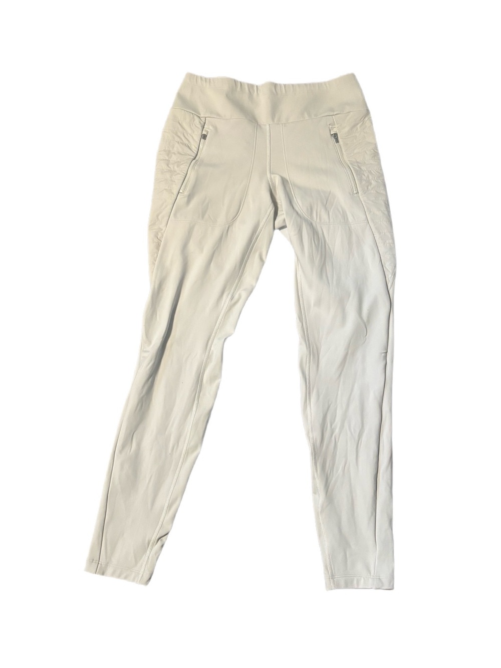 Athleta Peak Hybrid Fleece Tight Size S Birch White Cream Lined Hiking Pants